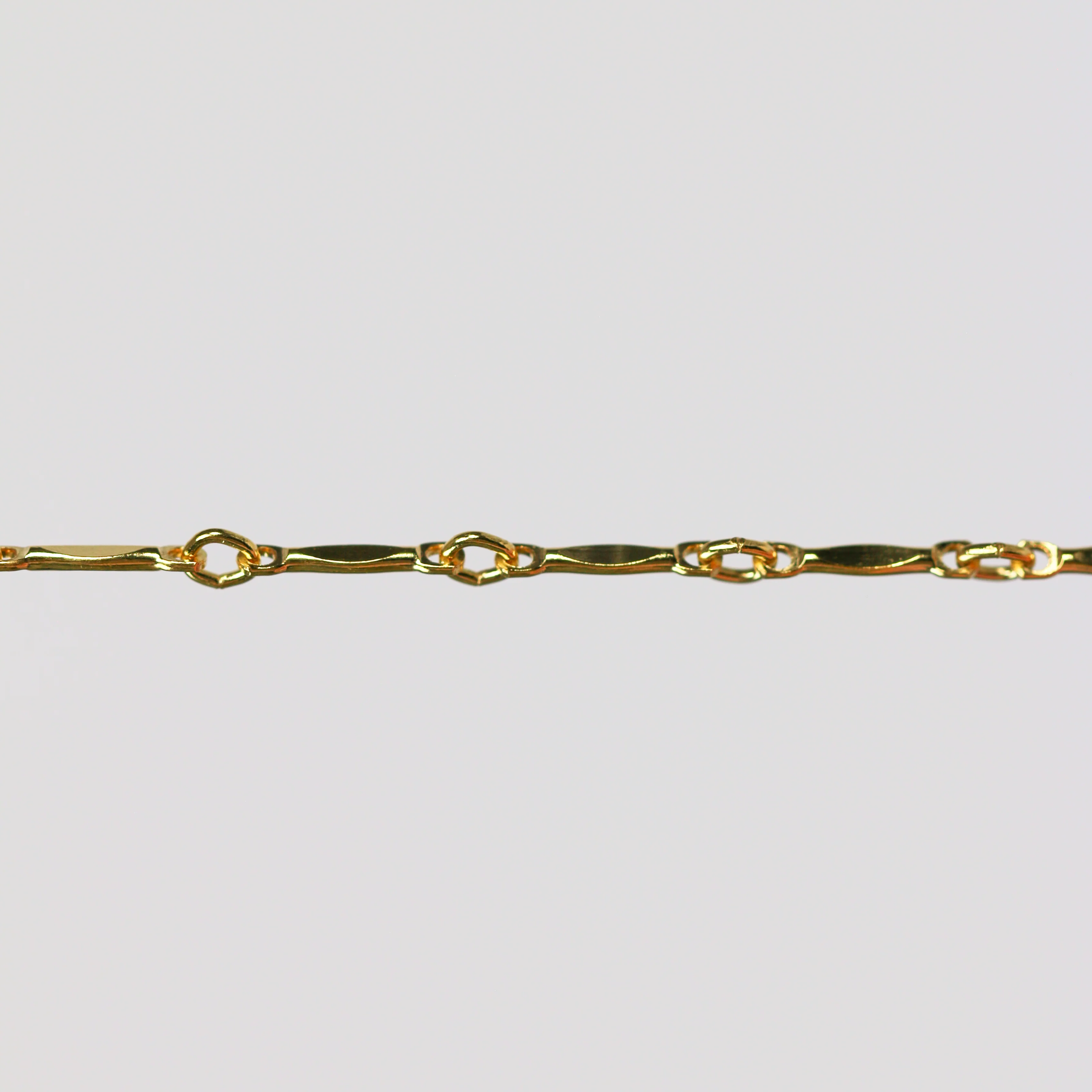 Brittany Permanent Jewelry Chain, Dapped Bar Design, Bar with Small Links, Available in Gold Filled and Silver - Image 3