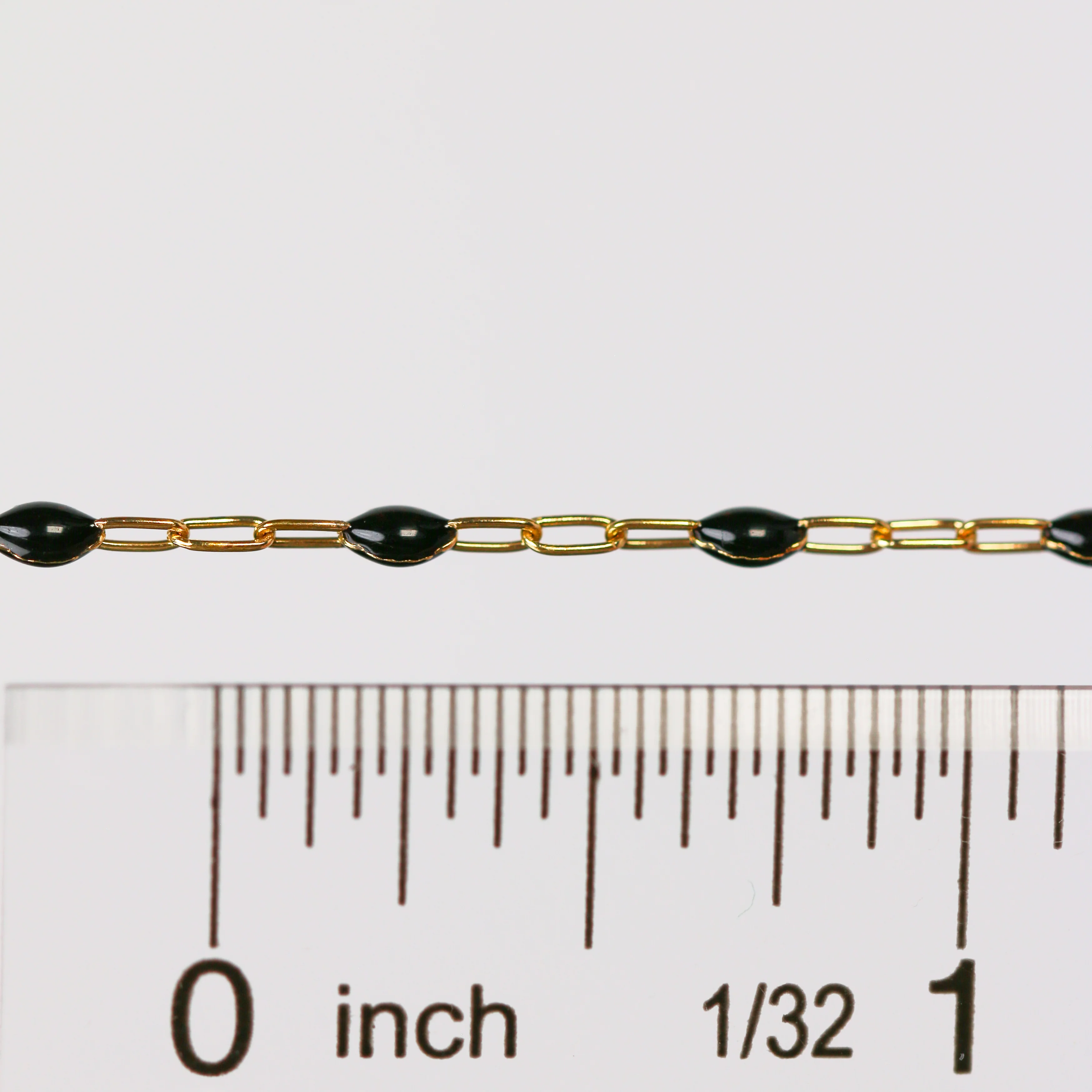 Ilaria Permanent Jewelry Chain, Black Enamel Design, Cable Links, Available in Gold Filled and Sterling Silver - Image 5