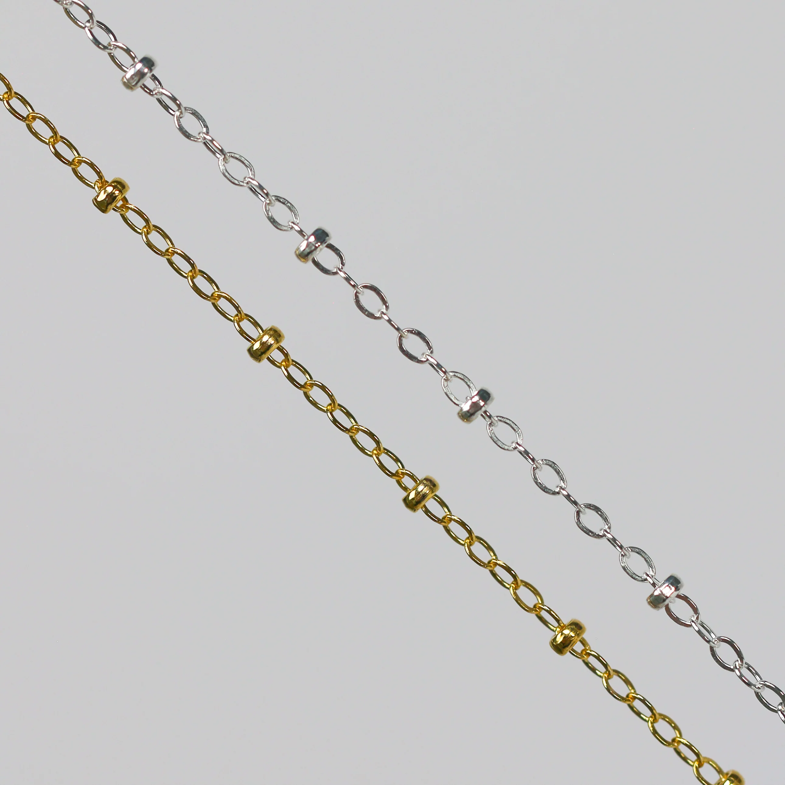 Paisley Permanent Jewelry Chain, Flat Cable Design, Oval Links, Available in Gold Filled and Sterling Silver