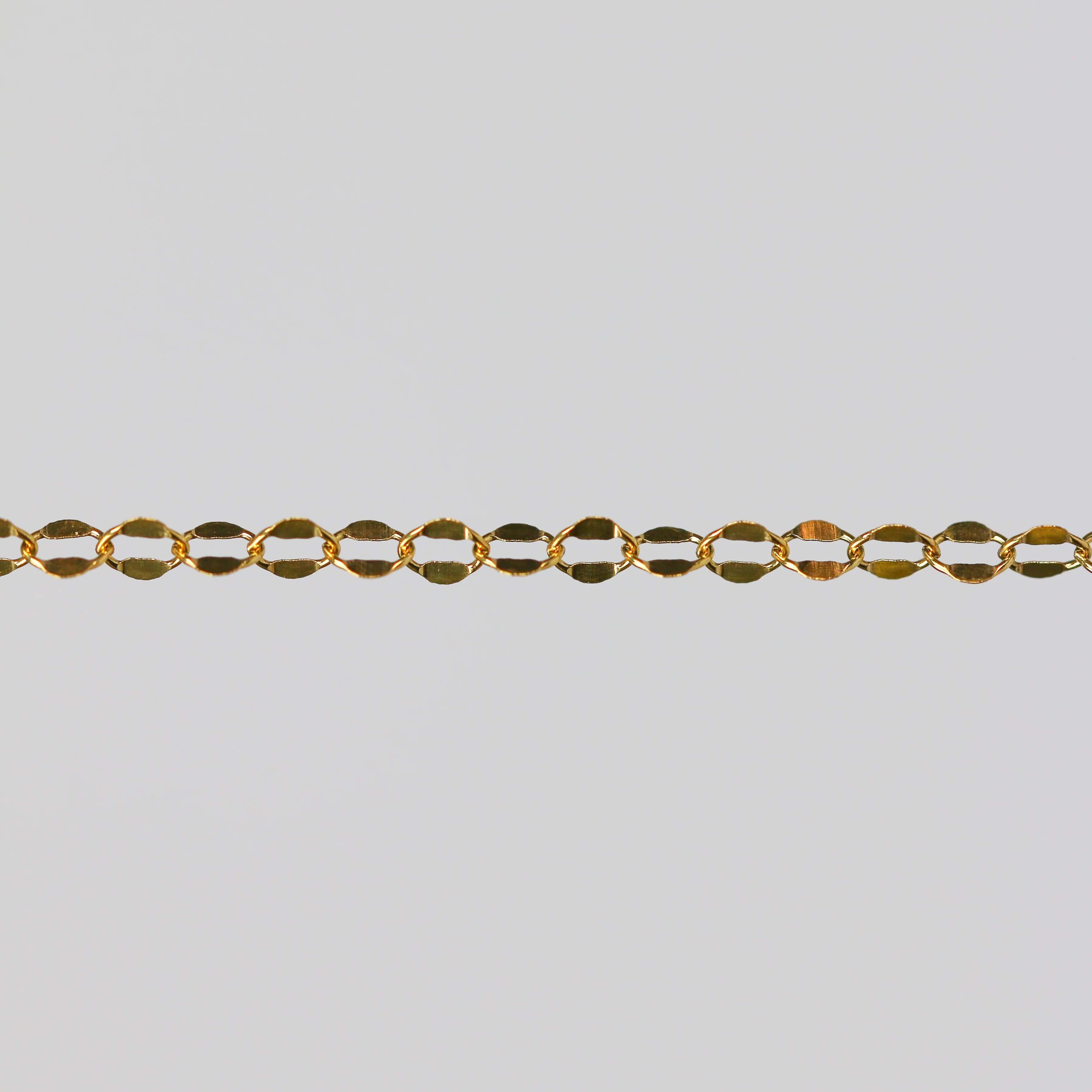 Robyn Permanent Jewelry Chain, Dapped Cable Design, Oval Links, Available in Gold Options - Image 3